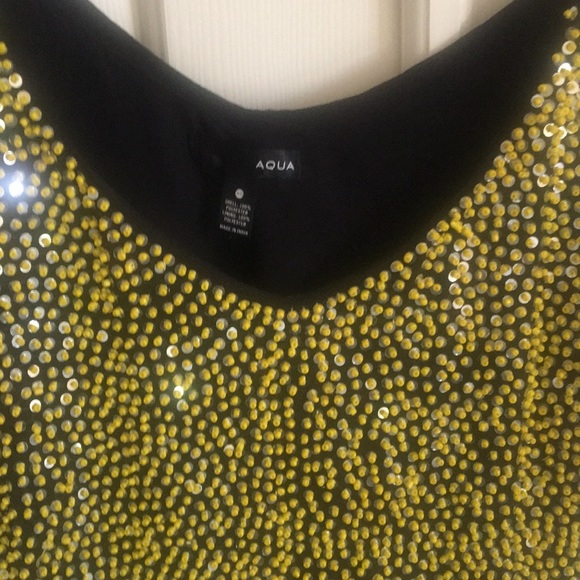 Aqua yellow sequin top - Picture 4 of 5